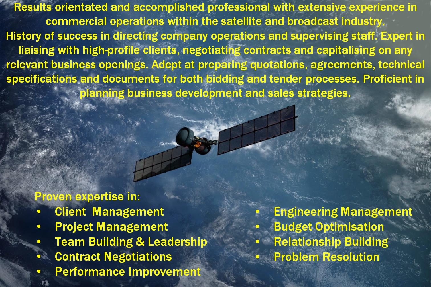 satellite Over The World with text describing servies, roles and expertise.